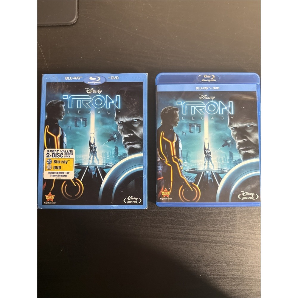 Tron Legacy Blu-Ray + Slipcover, 2010 Sequel, Jeff Bridges, Olivia Wilde, Bonus